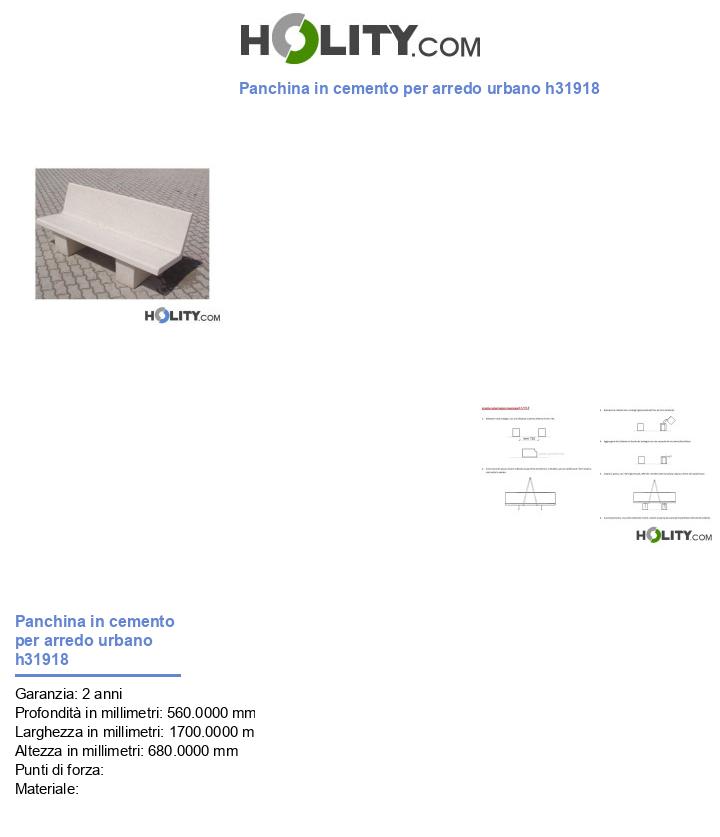 Panchina in cemento per arredo urbano h31918