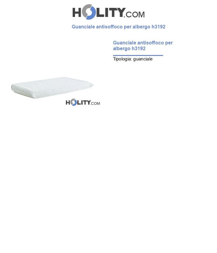 Guanciale antisoffoco per albergo h3192