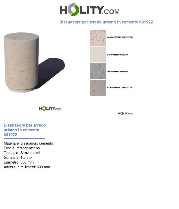 Dissuasore per arredo urbano in cemento h31922