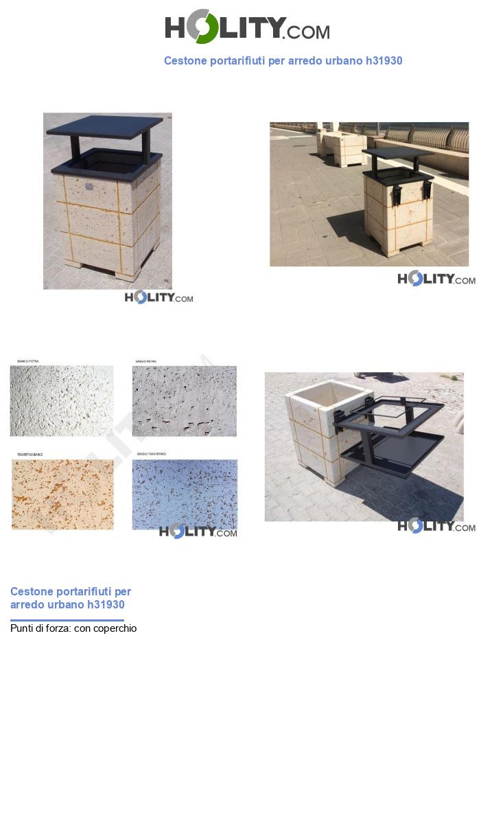 Cestone portarifiuti per arredo urbano h31930
