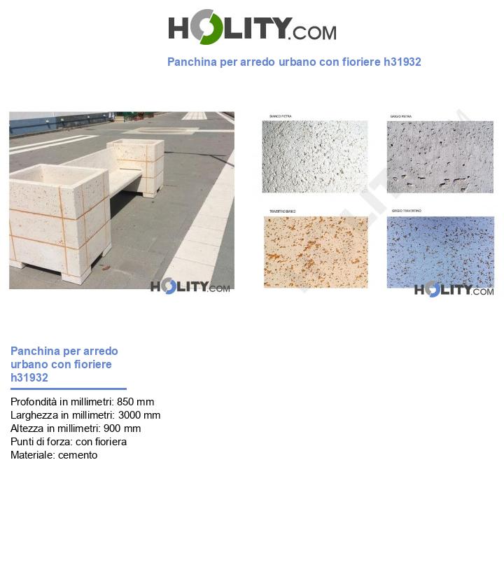 Panchina per arredo urbano con fioriere h31932