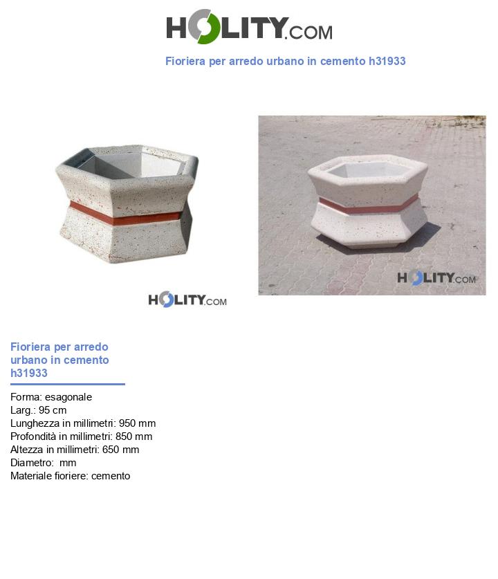 Fioriera per arredo urbano in cemento h31933