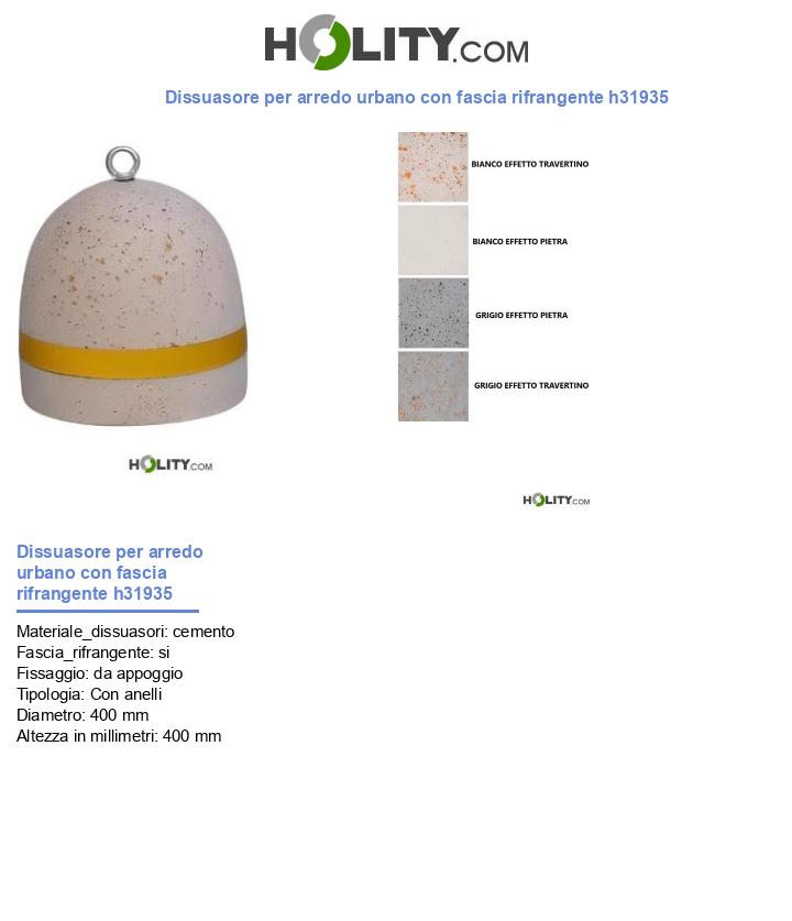 Dissuasore per arredo urbano con fascia rifrangente h31935