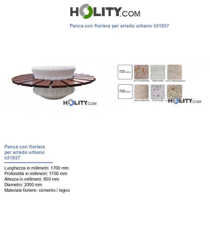 Panca con fioriera per arredo urbano h31937