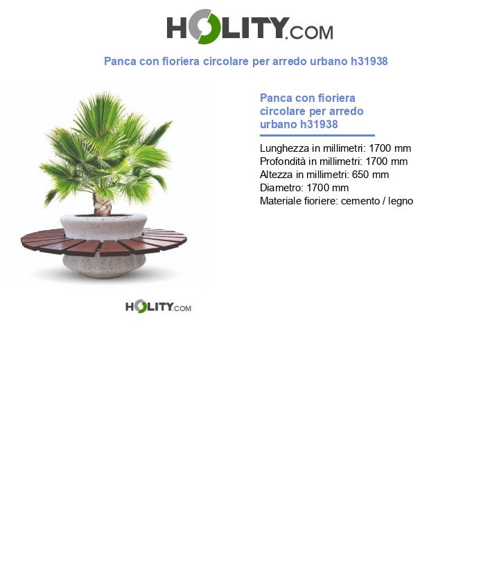 Panca con fioriera circolare per arredo urbano h31938
