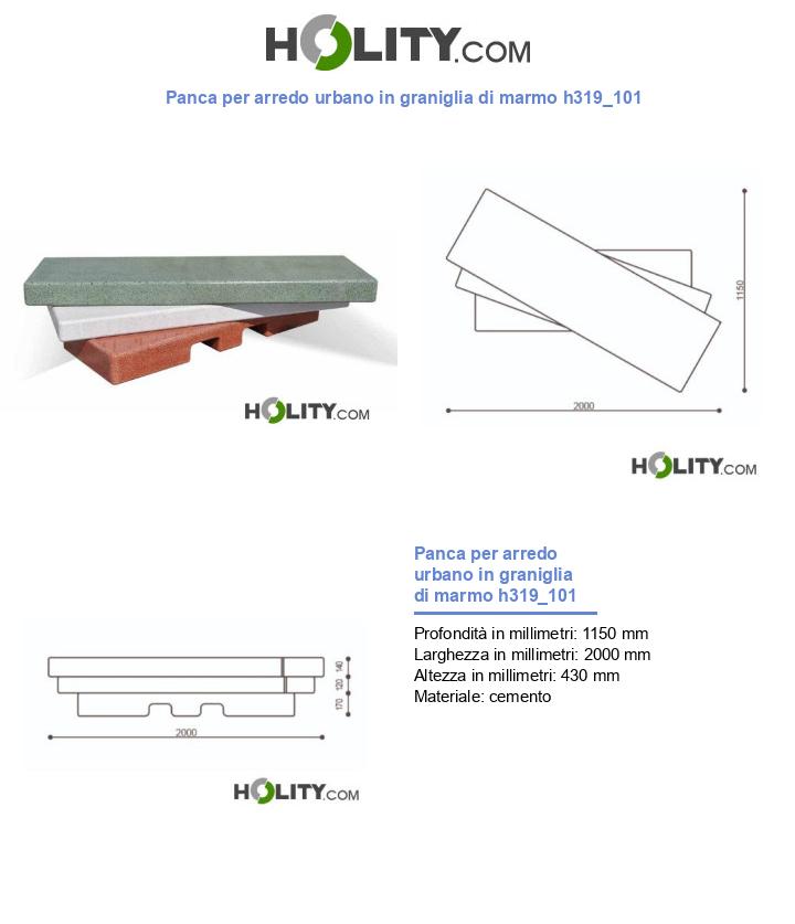 Panca per arredo urbano in graniglia di marmo h319_101
