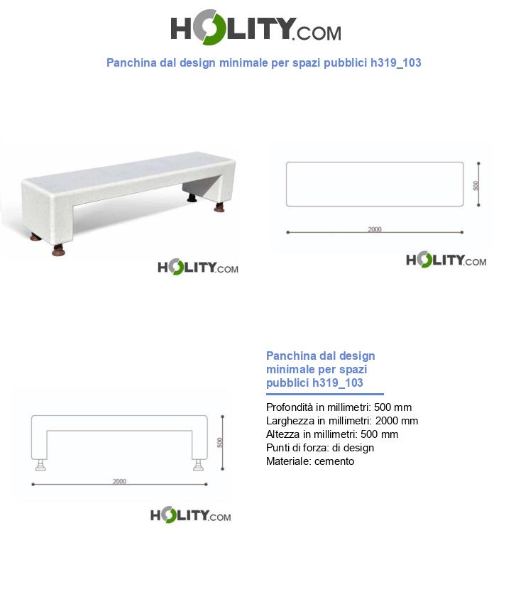 Panchina dal design minimale per spazi pubblici h319_103
