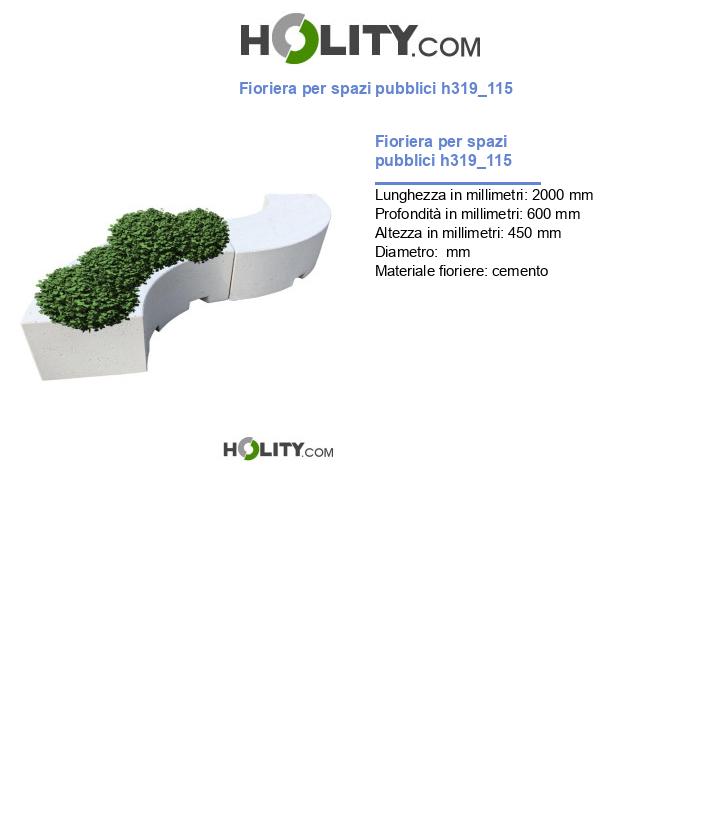 Fioriera per spazi pubblici h319_115