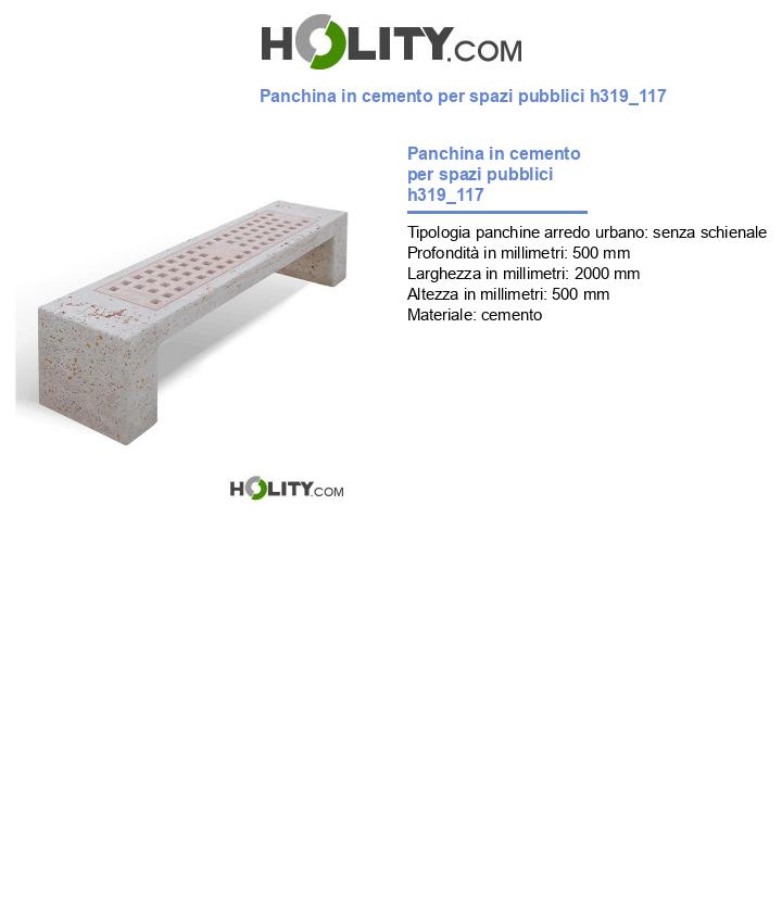 Panchina in cemento per spazi pubblici h319_117