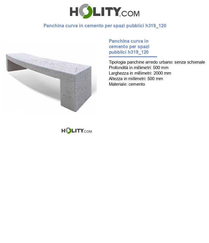 Panchina curva in cemento per spazi pubblici h319_120