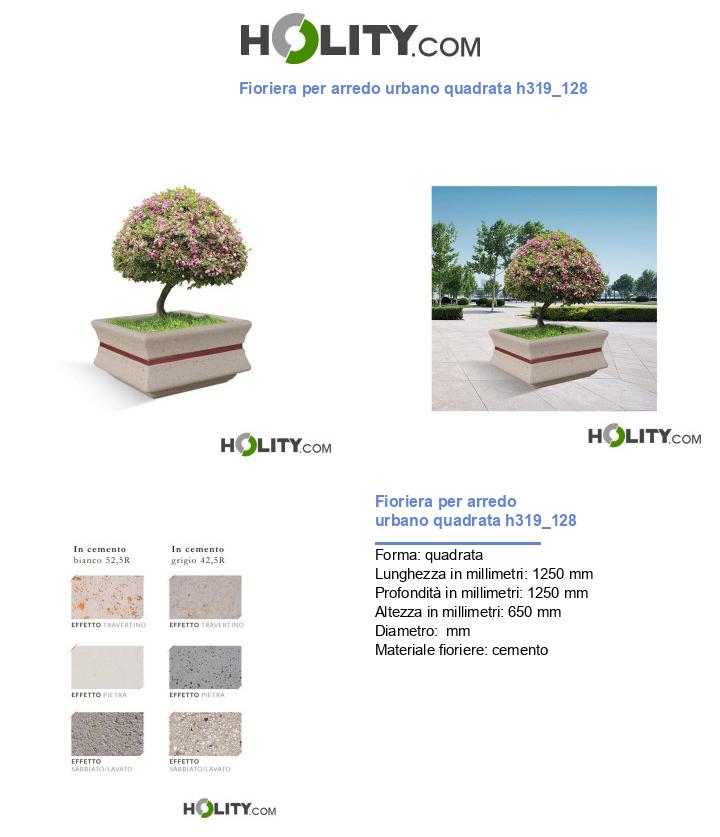 Fioriera per arredo urbano quadrata h319_128