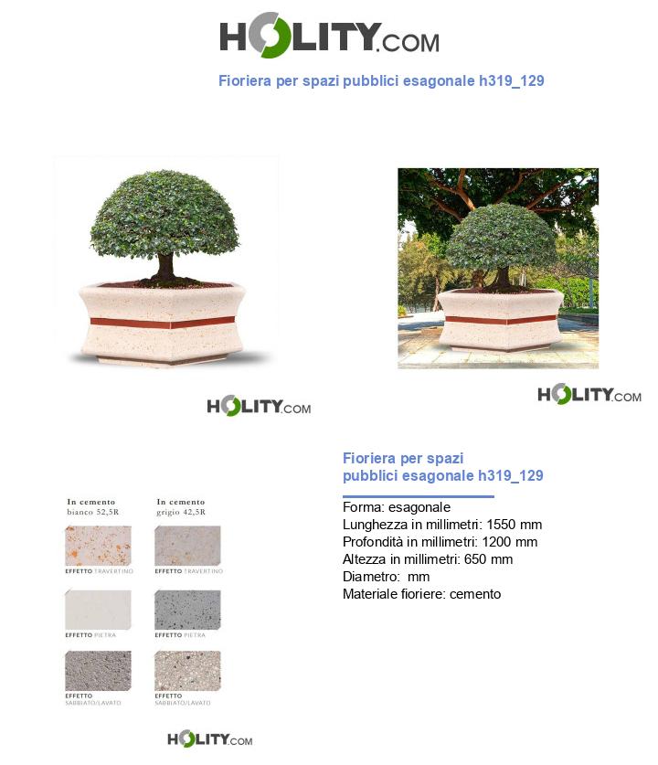 Fioriera per spazi pubblici esagonale h319_129