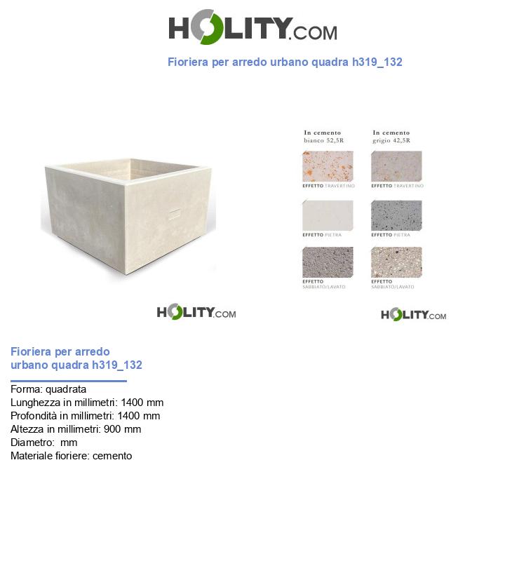 Fioriera per arredo urbano quadra h319_132