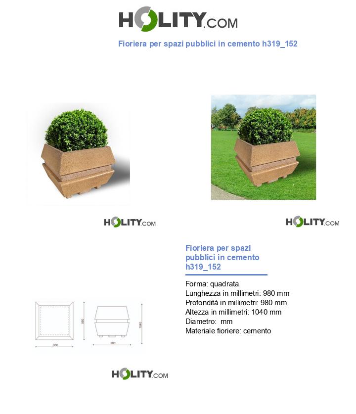 Fioriera per spazi pubblici in cemento h319_152