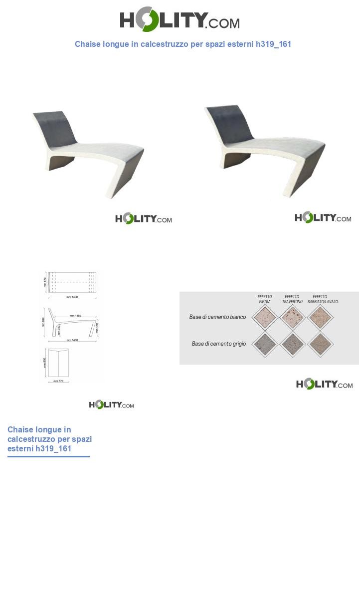 Chaise longue in calcestruzzo per spazi esterni h319_161