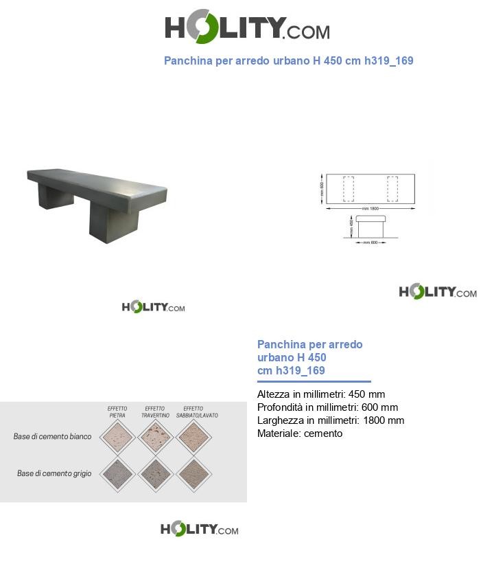Panchina per arredo urbano H 450 cm h319_169