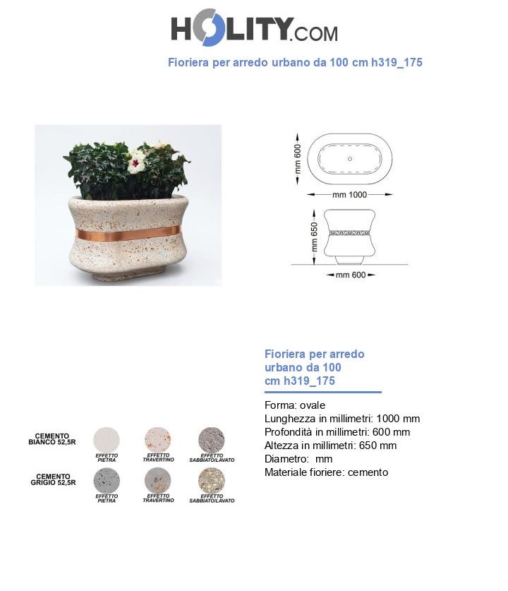 Fioriera per arredo urbano da 100 cm h319_175
