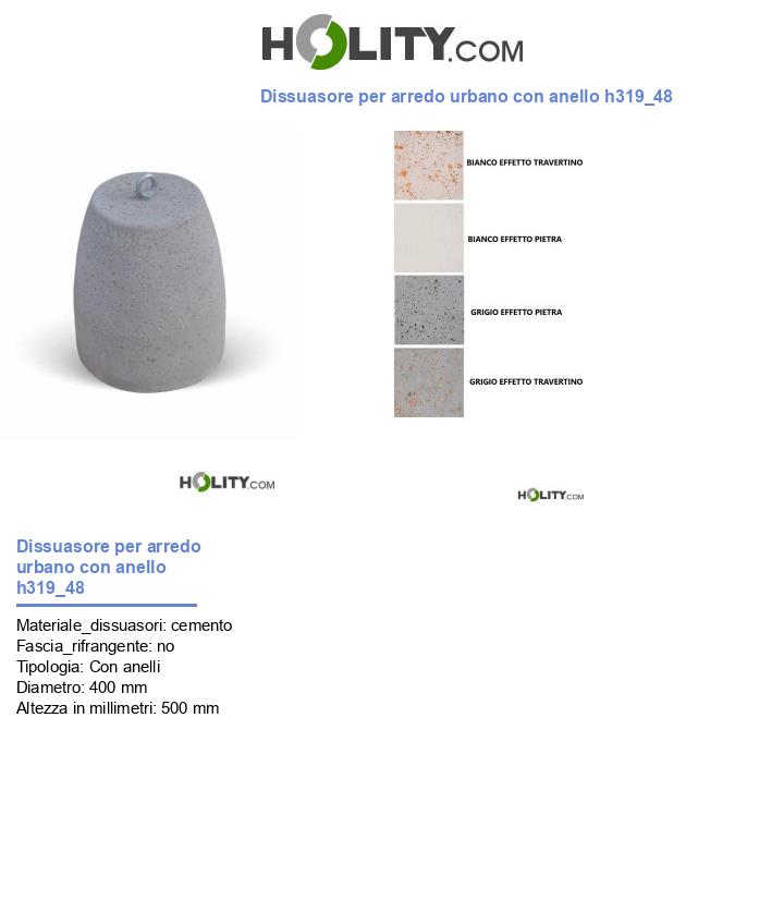 Dissuasore per arredo urbano con anello h319_48