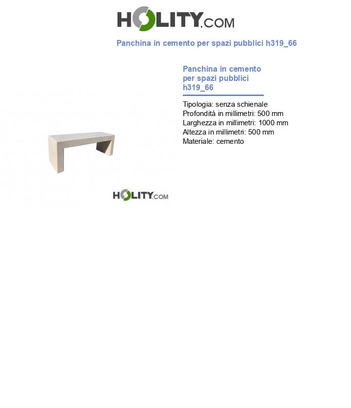 Panchina in cemento per spazi pubblici h319_66