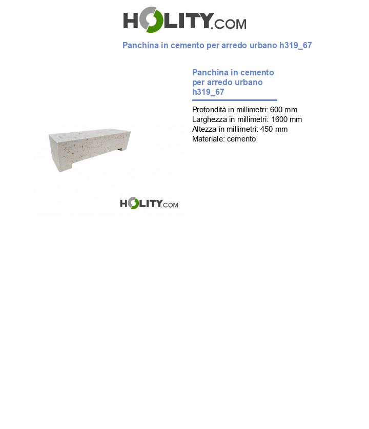 Panchina in cemento per arredo urbano h319_67