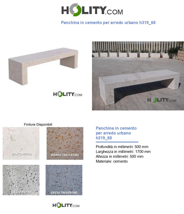 Panchina in cemento per arredo urbano h319_68