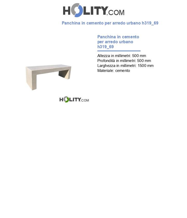 Panchina in cemento per arredo urbano h319_69