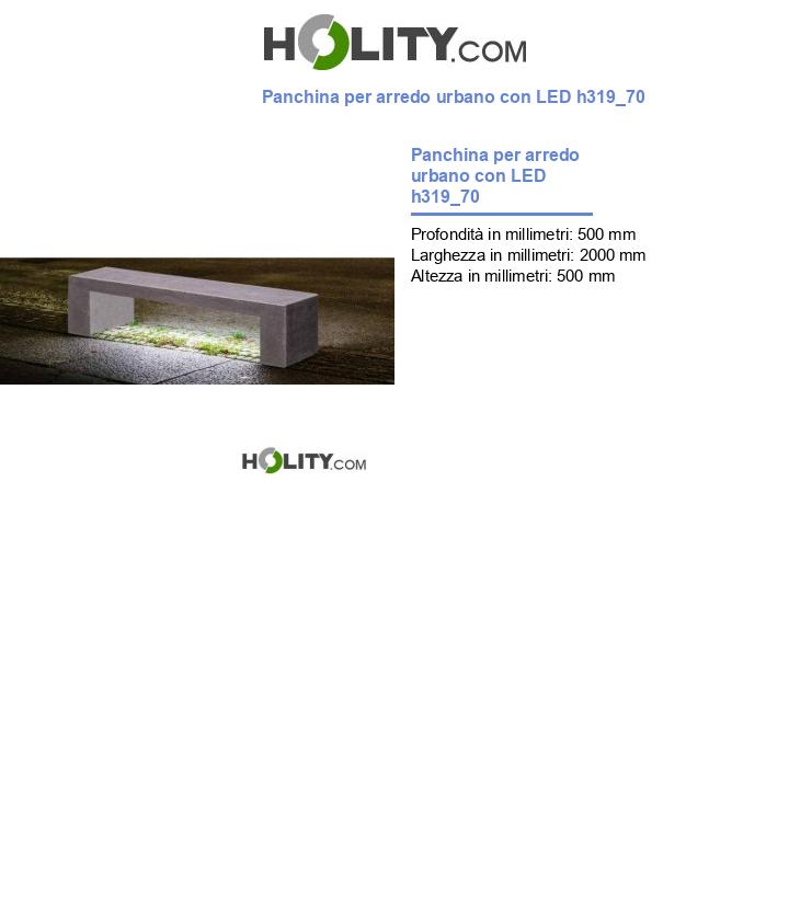 Panchina per arredo urbano con LED h319_70