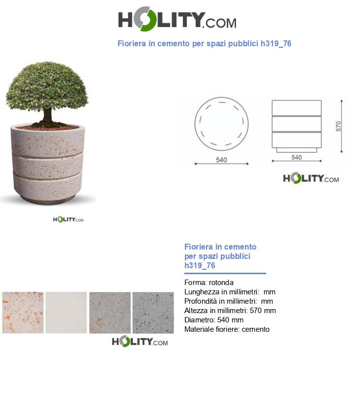 Fioriera in cemento per spazi pubblici h319_76