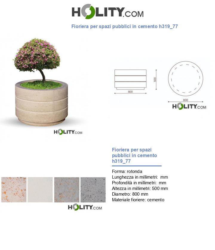 Fioriera per spazi pubblici in cemento h319_77