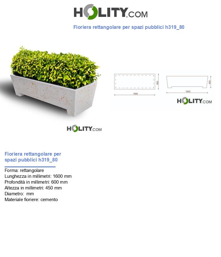 Fioriera rettangolare per spazi pubblici h319_80