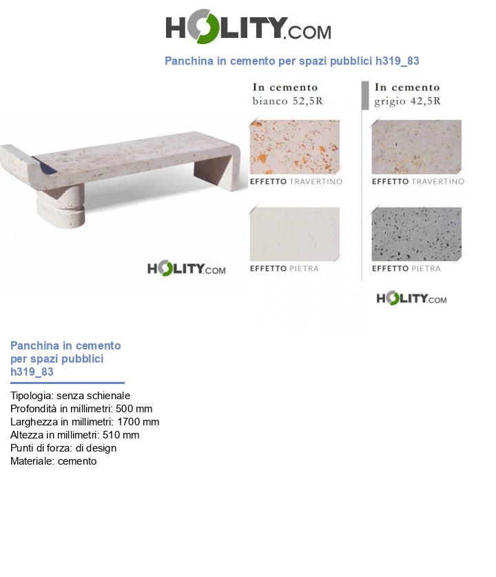 Panchina in cemento per spazi pubblici h319_83