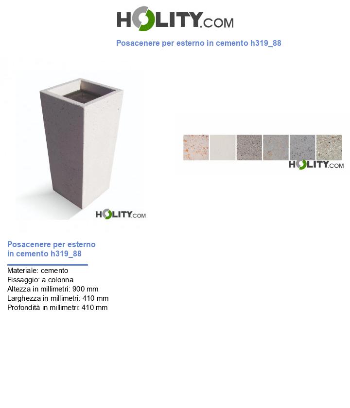 Posacenere per esterno in cemento h319_88