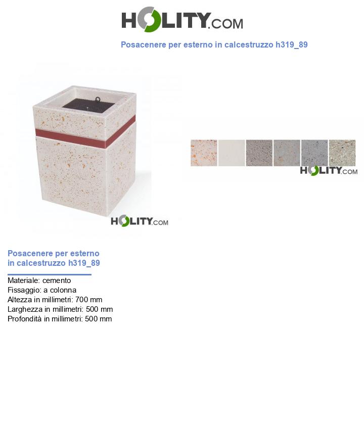 Posacenere per esterno in calcestruzzo h319_89
