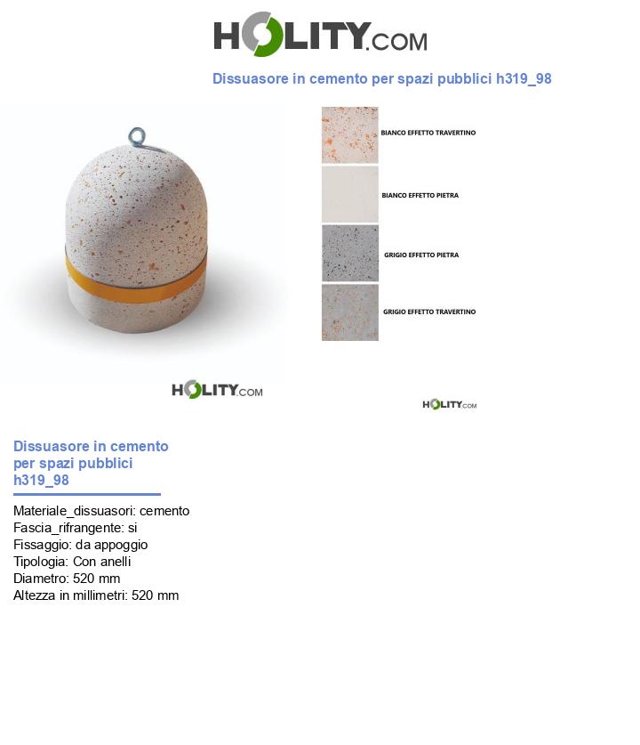 Dissuasore in cemento per spazi pubblici h319_98