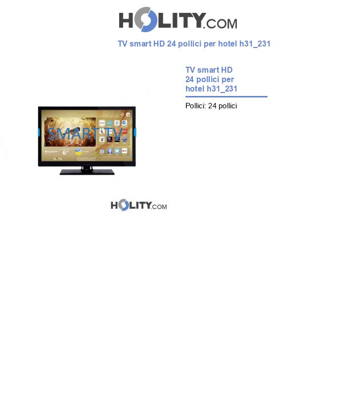 TV smart HD 24 pollici per hotel h31_231
