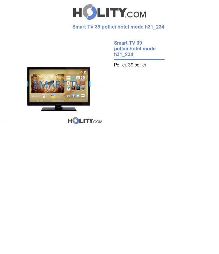Smart TV 39 pollici hotel mode h31_234
