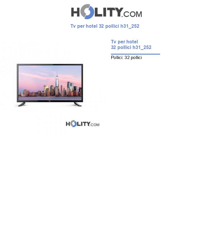 Tv per hotel 32 pollici h31_252