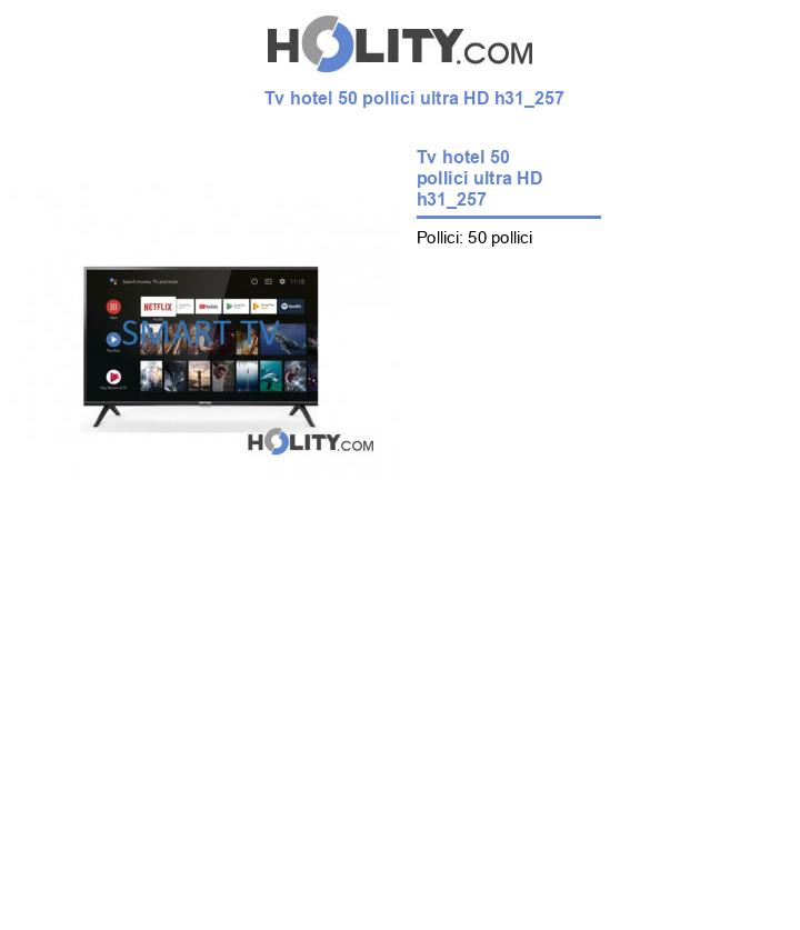 Tv hotel 50 pollici ultra HD h31_257