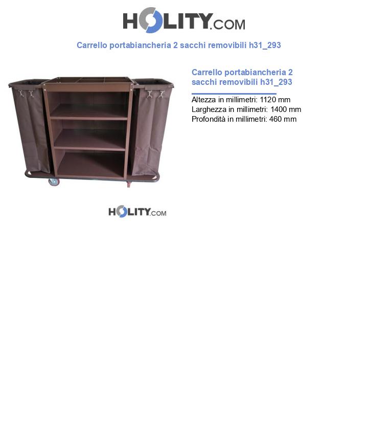 Carrello portabiancheria 2 sacchi removibili h31_293
