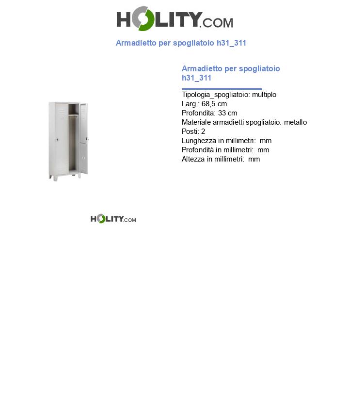 Armadietto per spogliatoio h31_311