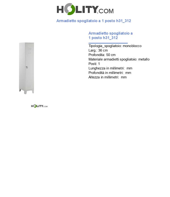 Armadietto spogliatoio a 1 posto h31_312