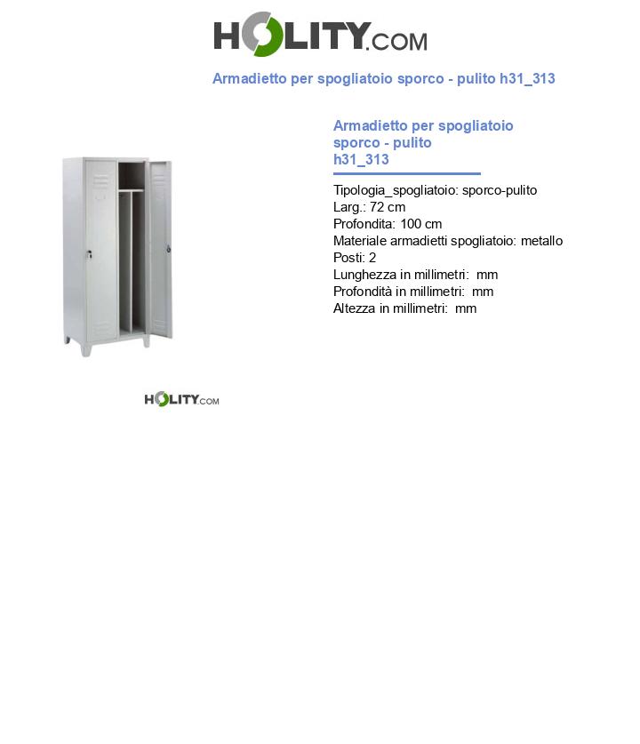 Armadietto per spogliatoio sporco - pulito h31_313
