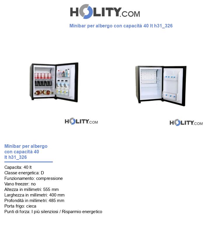 Minibar per albergo con capacità 40 lt h31_326