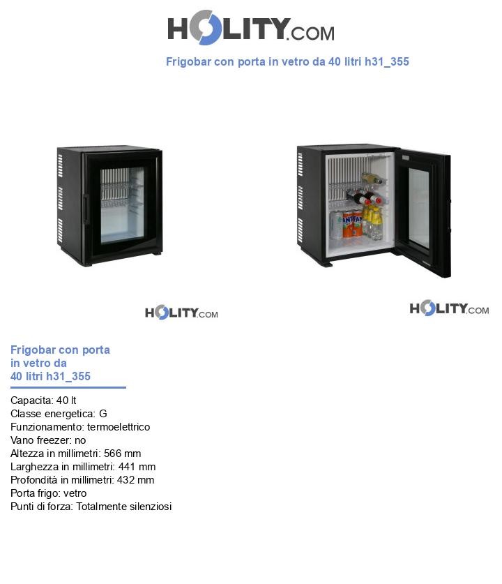 Frigobar con porta in vetro da 40 litri h31_355
