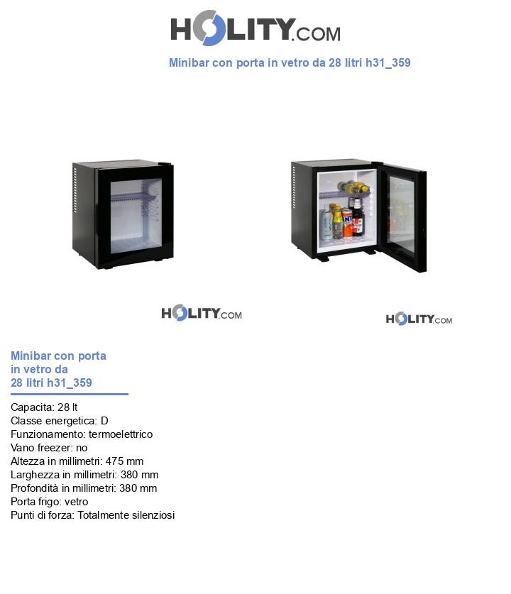 Minibar con porta in vetro da 28 litri h31_359
