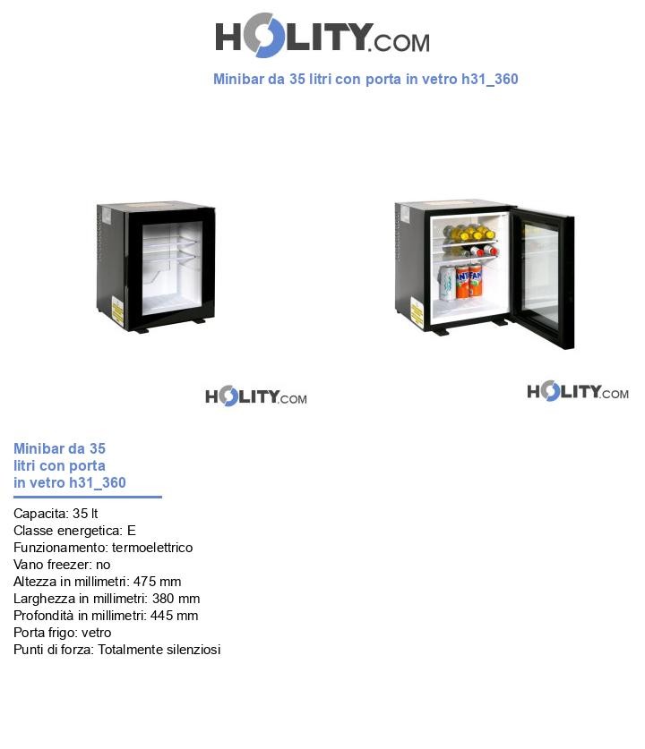 Minibar da 35 litri con porta in vetro h31_360