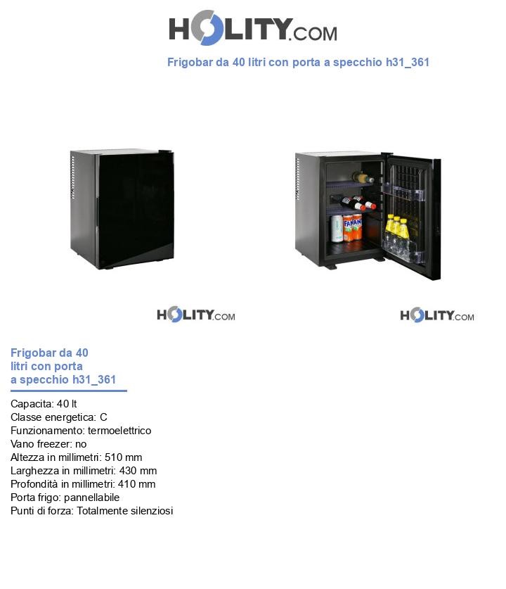 Frigobar da 40 litri con porta a specchio h31_361