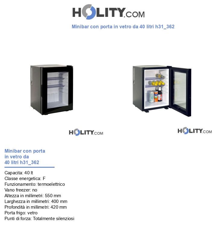 Minibar con porta in vetro da 40 litri h31_362