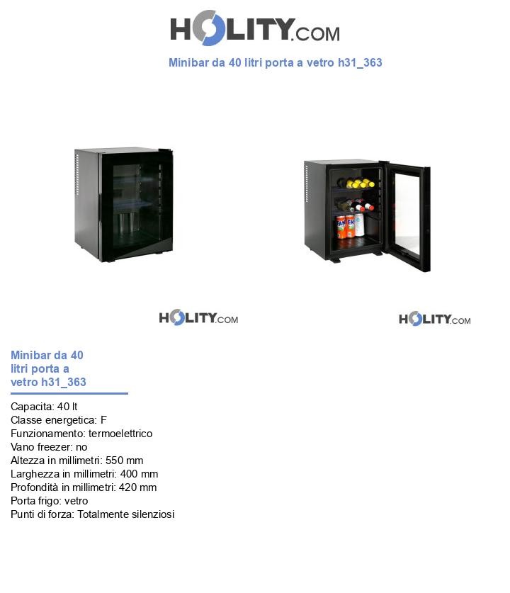 Minibar da 40 litri porta a vetro h31_363