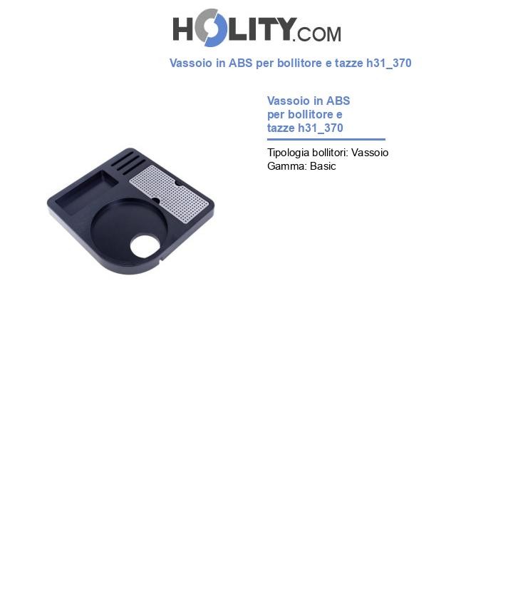 Vassoio in ABS per bollitore e tazze h31_370